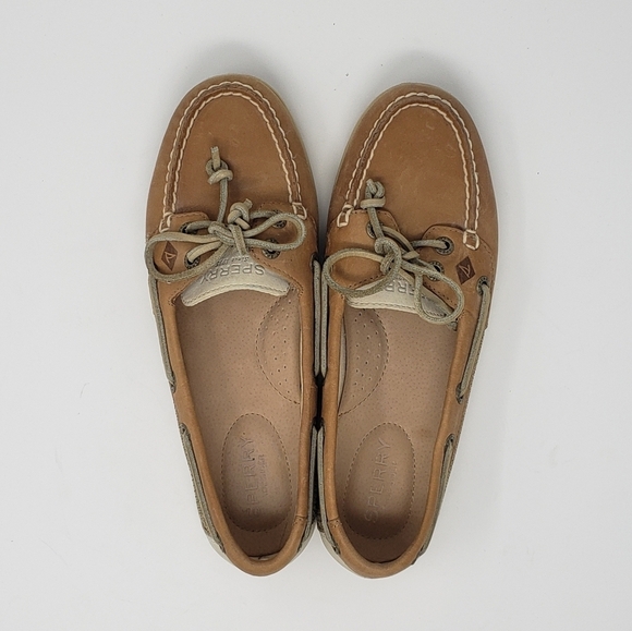 Sperry Topsiders Firefish Linen Oat Leather/Fabric Upper Boat Shoes Women's Sz 6 - Picture 3 of 9